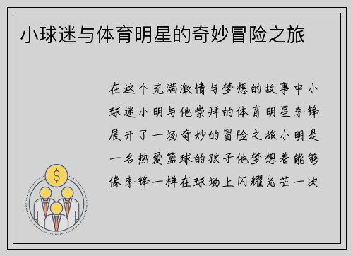 小球迷与体育明星的奇妙冒险之旅